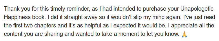 A reader review of Unapologetic Happiness