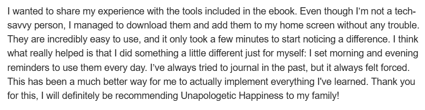 A reader review of Unapologetic Happiness